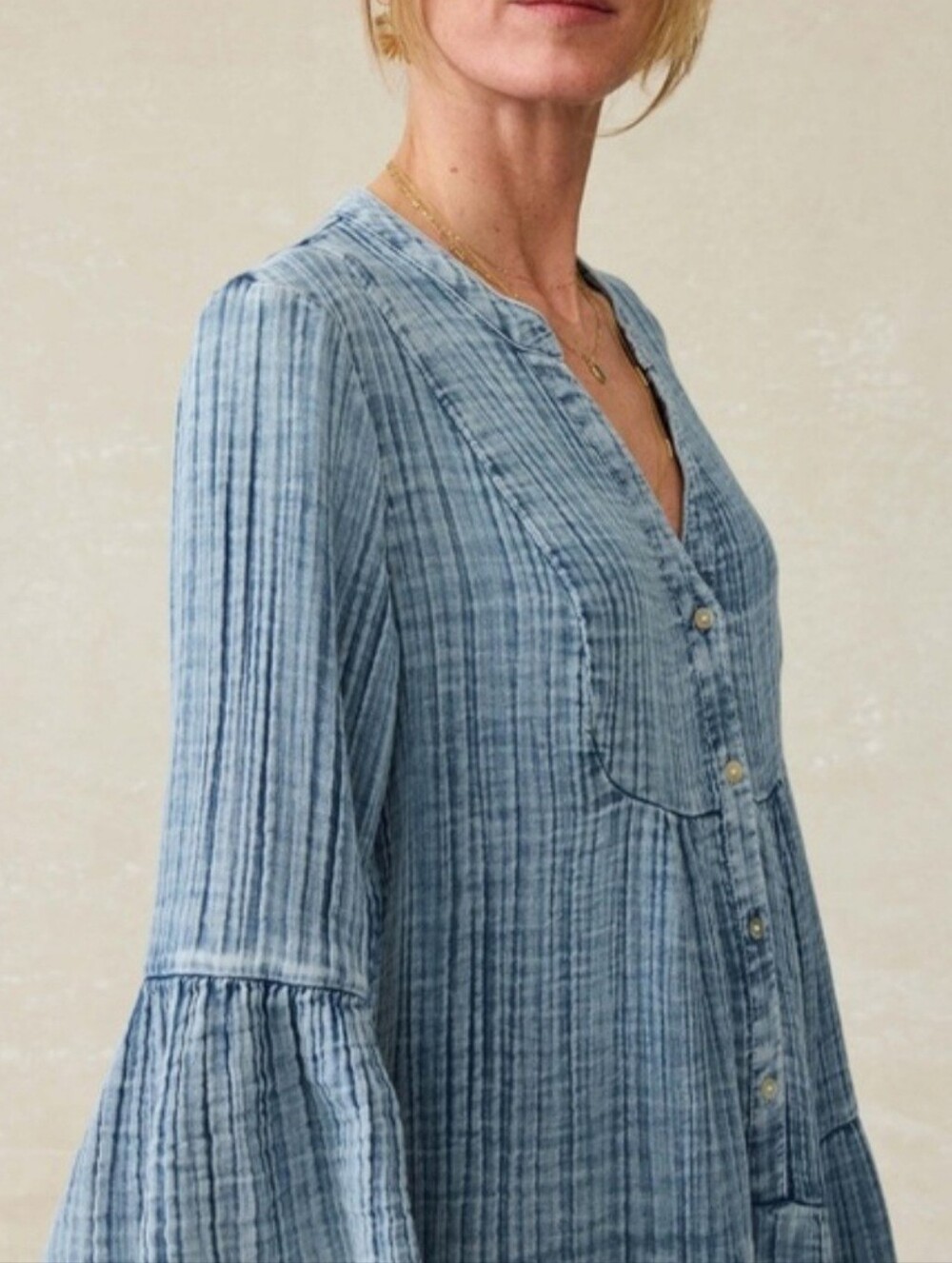 Faherty Kasey Organic Cotton Tiered Dress Size XS - Picture 8 of 14